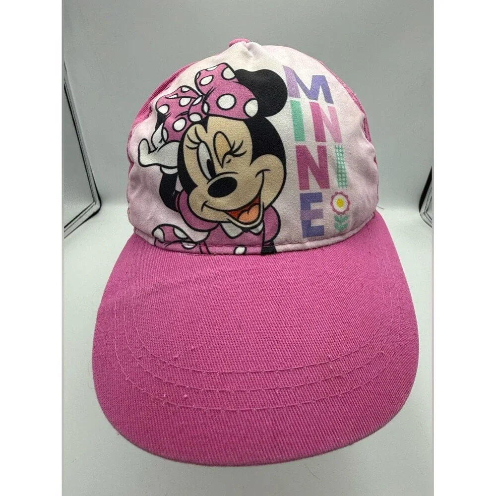 Disney Pink Minnie Mouse Hat Girls Adjustable Strap Cap Youth